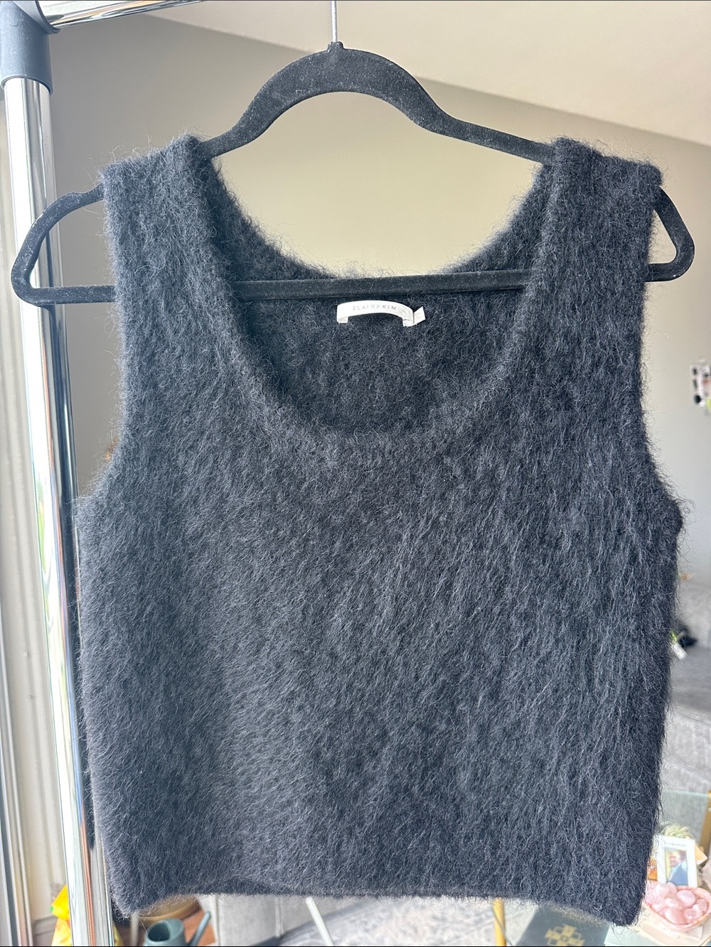 Elaine Kim Alpaca Sleeveless Knit Tank Top - Black
